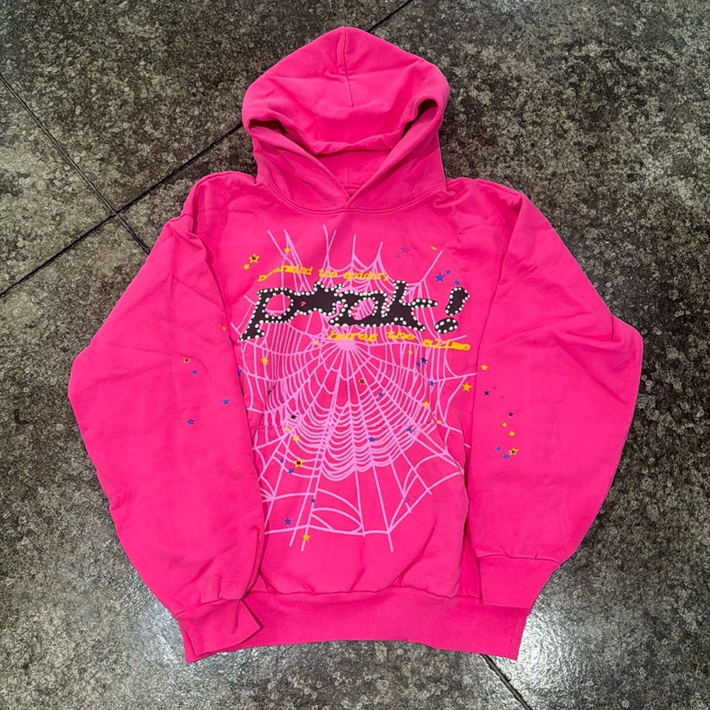 pink spider hoodie